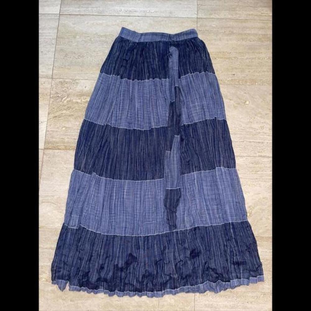Free People Blue Wild Winds Maxi‎ Skirt Size 4 New $128 MSRP